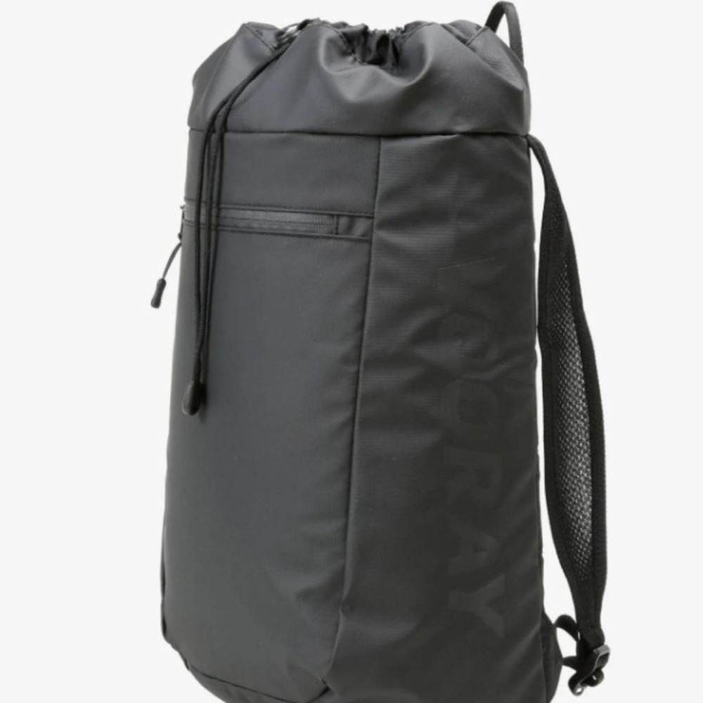 VOORAY Black Drawstring Backpack Gym Bag Water Resistant Athleisure Travel